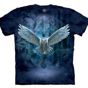 The Mountain Awake Your Magic Owl Bird Snowy Wing Flying Owls Blue T-Shirt 4X-5X